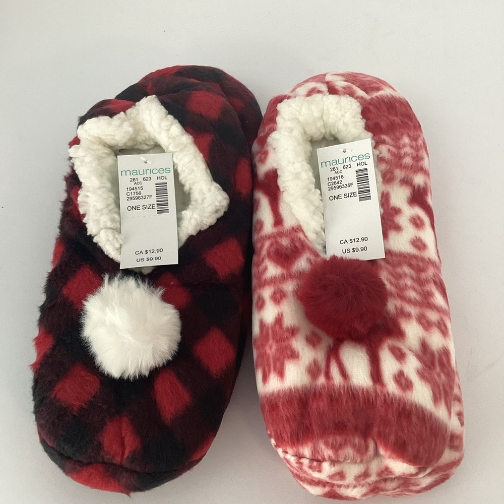 MAURICES: lot of 2 fuzzy slippers socks